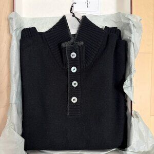 Gran Sasso 4-Button Super Geelong Merino Wool Sweater (Size 48 Medium) NWT